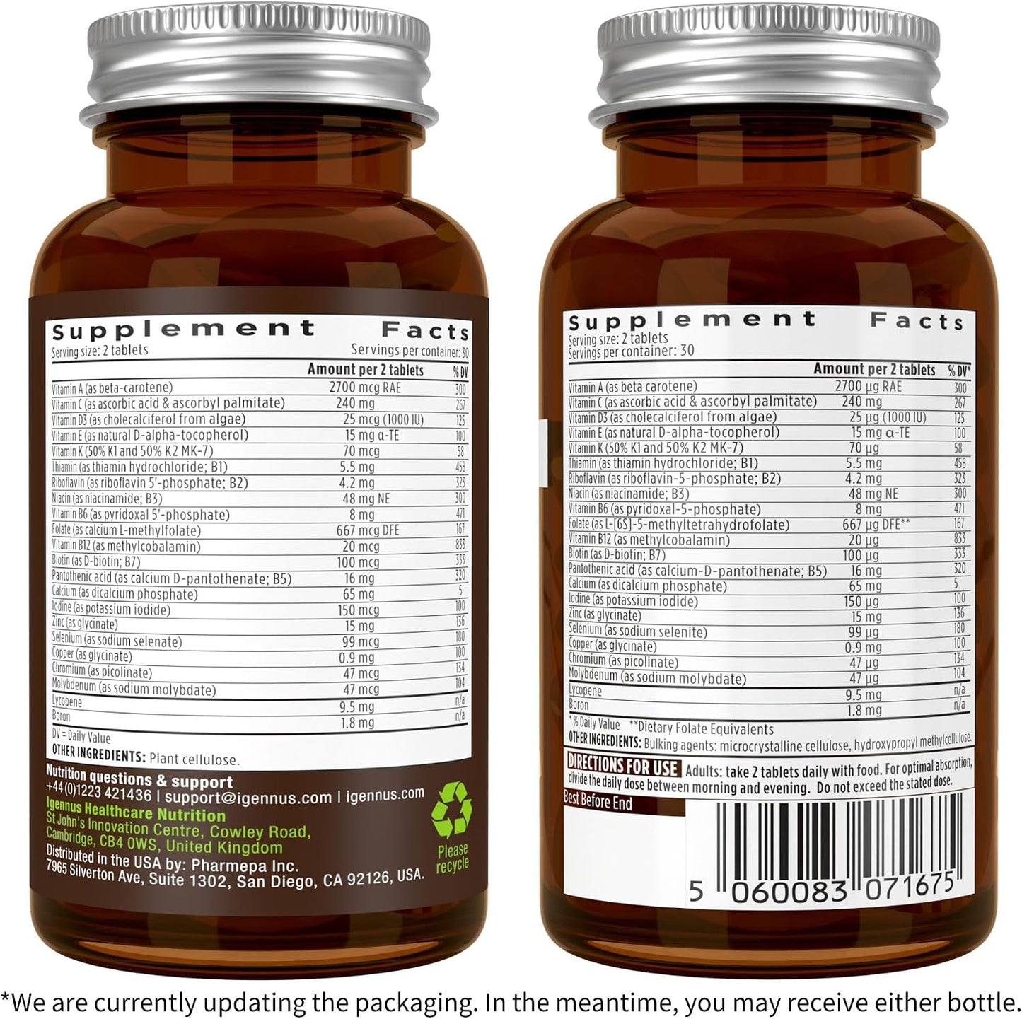 Neurobalance + Multivitamin & Minerals for Men Vegan Bundle, High Absorption Zinc, Magnesium & B6 Supplement + Sustained Release Multivitamin by Igennus
