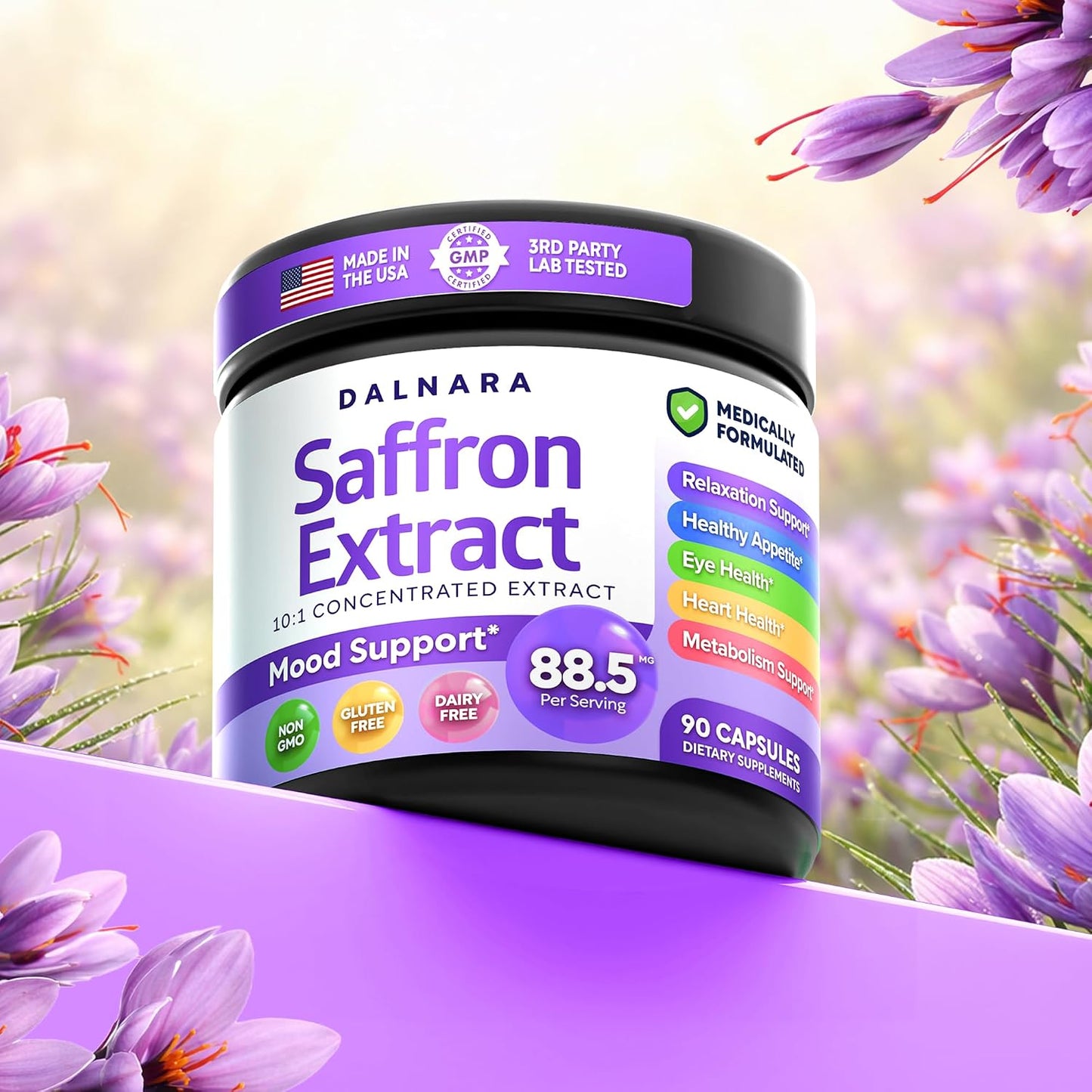 Saffron Supplements for Women 88.5mg Mood | Focus | Vision | Energy Support