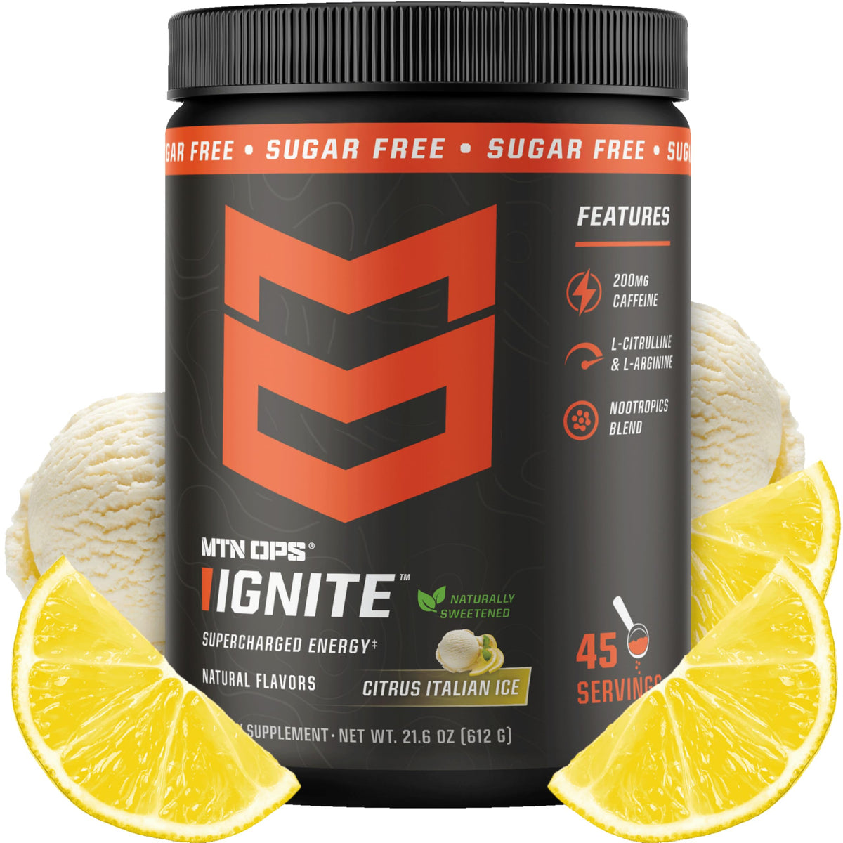 MTN OPS Ignite Energy Powder, Zero Sugar, Tiger's Blood