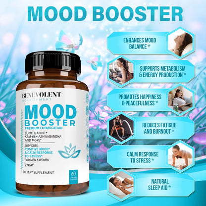 Calm Mood Booster Supplement - Natural Happy Pills for Stress, Sleep & Mood Support