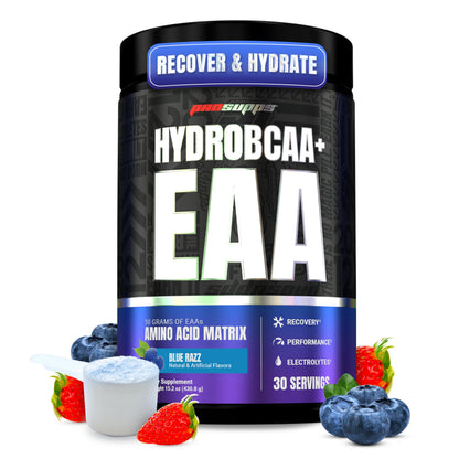ProSupps HydroBCAA Essential Amino Acids Powder, Fruit Punch - Workout Supplement with BCAA, EAAs & Electrolytes for Hydration & Recovery - Stimulant-Free, Soy & Gluten-Free - 30 Servings