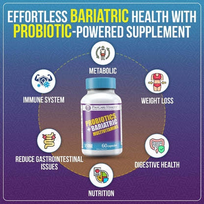 Core-45 + Probiotics Bariatric Multivitamin | Capsule | 60 Ct | 15 Billion CFU Bariatric Probiotic Fast Dissolving Veggie Capsules to Support Gut and Immune Health for Bariatric Patients