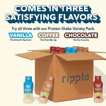 Ripple Vegan Protein Shake | Vanilla | 20g Nutritious Plant Based Pea Protein | Shelf Stable