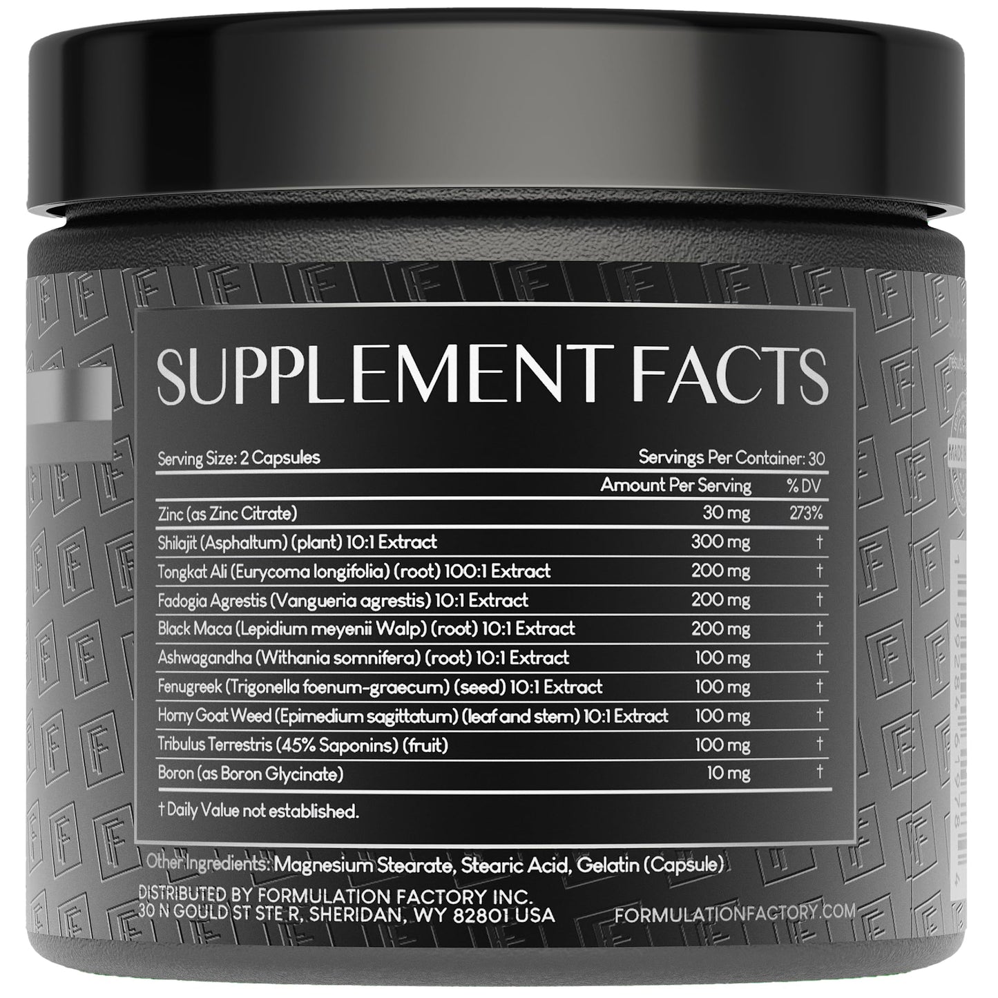 Formulation Factory Self Obsessed 10-in-1 Natural Testosterone Booster for Men, Testosterone Supplement for Men with Shilajit, Tongkat Ali, Fadogia Agrestis, 120 Capsules, 2 Month Supply