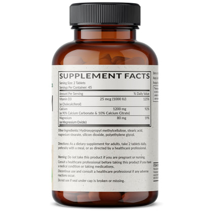 Futurebiotics Calcium 1200 MG Per Serving Sustained Release with Vitamin D3 1000 IU Per Serving Non-GMO, 90 Vegetarian Tablets