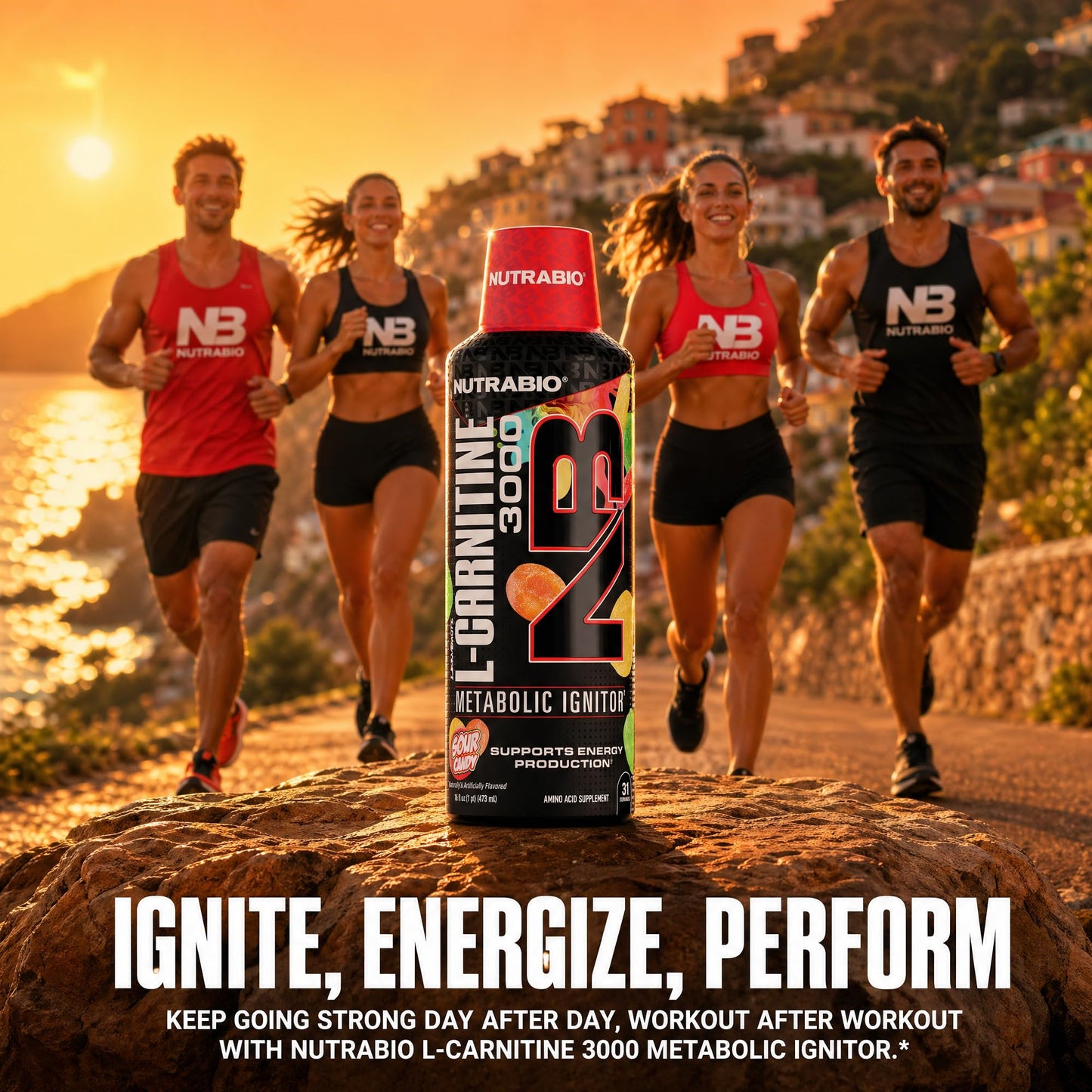NutraBio – L-Carnitine Liquid Shots – 3000mg, (Green Apple) – 10mg of Vitamin B-5 – Zero Carbs & Sugars – Energy Production – Muscle Recovery