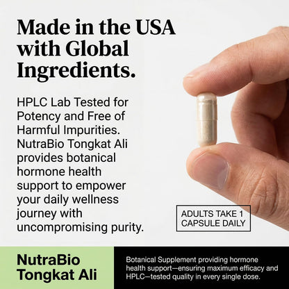 NutraBio Tongkat Ali Longjack 100 Supplement - Natural Support for Muscle Mass, Strength, Performance- Longjack Tongkat Ali for Men- 200mg per Capsule, 60 Servings