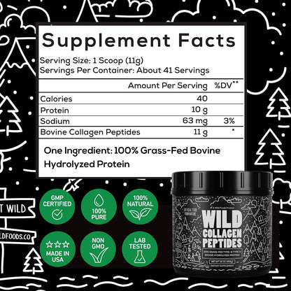 Cocotropic Organic Mushroom Cacao Mix (8oz) & Collagen Peptides (16oz) Bundle for Skin, Hair, and Joint Support