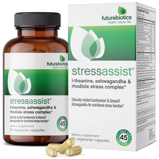 Futurebiotics Stressassist L-theanine Ashwagandha and Rhodiola Rosea Stress Complex - Natural Nutritional Stress Function, 90 Vegetarian Capsules