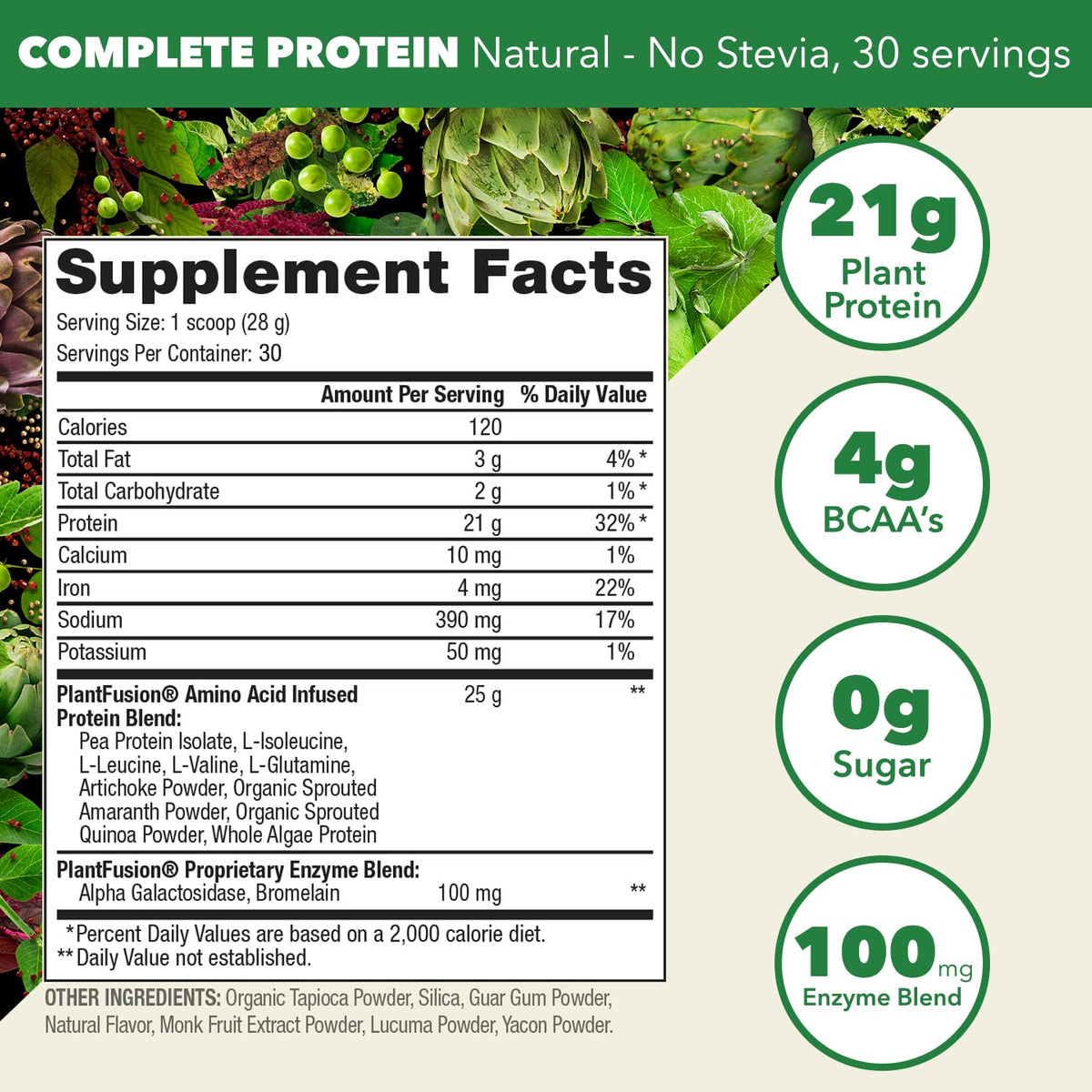 PlantFusion Complete Vegan Protein Powder - Plant Based Protein Powder With BCAAs