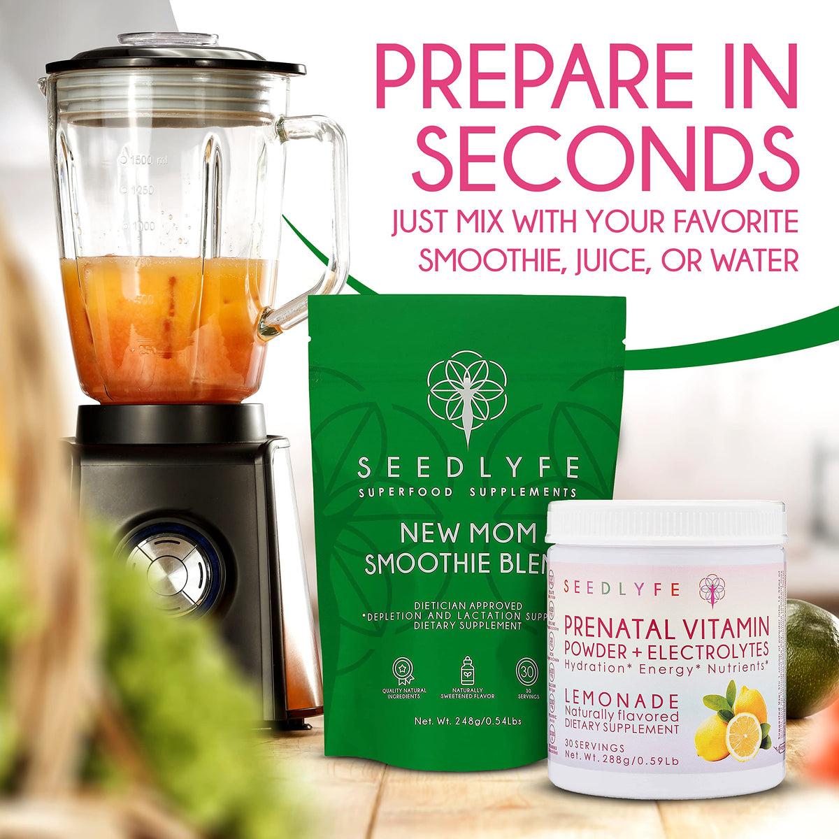 seedlyfe New Mother Postnatal Supplement Care Bundle - Lactation Superfood Smoothie