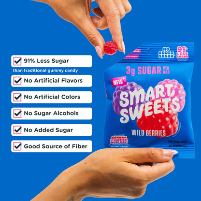SmartSweets Sweet Fish, Low Sugar Gummy Candy (3g), Low Calorie (130), Gluten-Free -1.8oz (Pack of 12) Packaging may vary