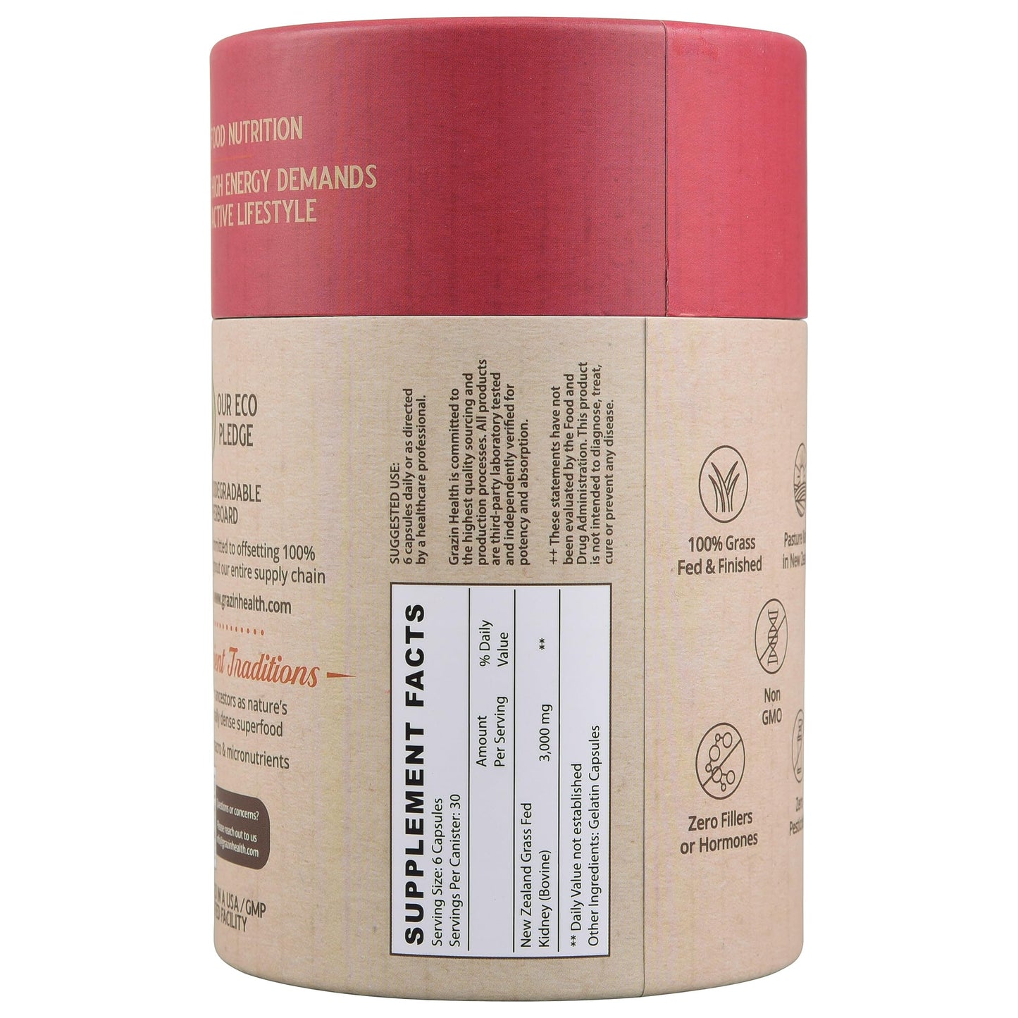 Bovine Organ Complex 3000mg per Serving (30 Servings) | Pancreas, Liver, Spleen, Kidney, Heart (600 Mg per Organ per Capsule) Grass Fed