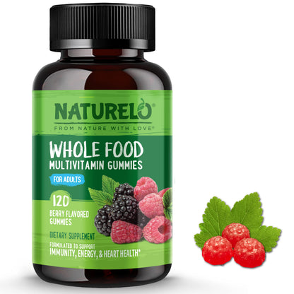 NATURELO Whole Food Vitamin Gummies for Adults - Chewable Gummy Multivitamin 