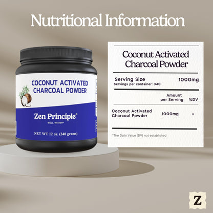 Zen Principle Coconut Activated Charcoal Powder. Whitens Teeth, Rejuvenates Skin and Hair, Supports Better Digestion. USA-Owned Producers, 2.5 lb