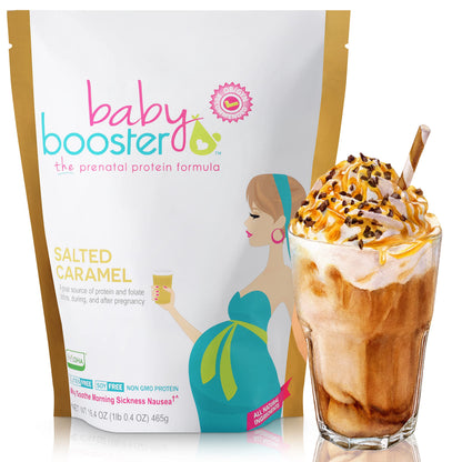 Baby Booster Prenatal Vitamin Supplement Shakes, Salted Carmel and Strawberry