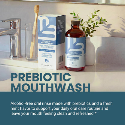 Refreshing Fluoride Free Mouthwash for Bad Breath (Natural Mint, 16 Fl Oz)