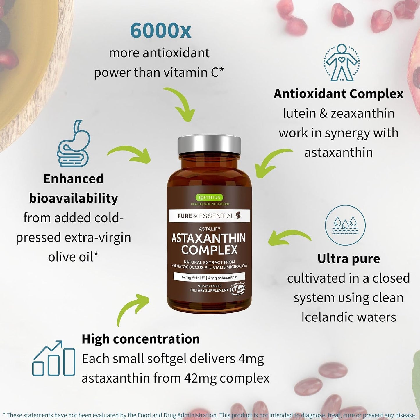 Multivitamin & Minerals for Women + Astaxanthin Complex Vegan Bundle, Sustained Release Advanced Multivitamin with Iron + Natural 4 mg H. Pluvialis Astaxanthin, by Igennus
