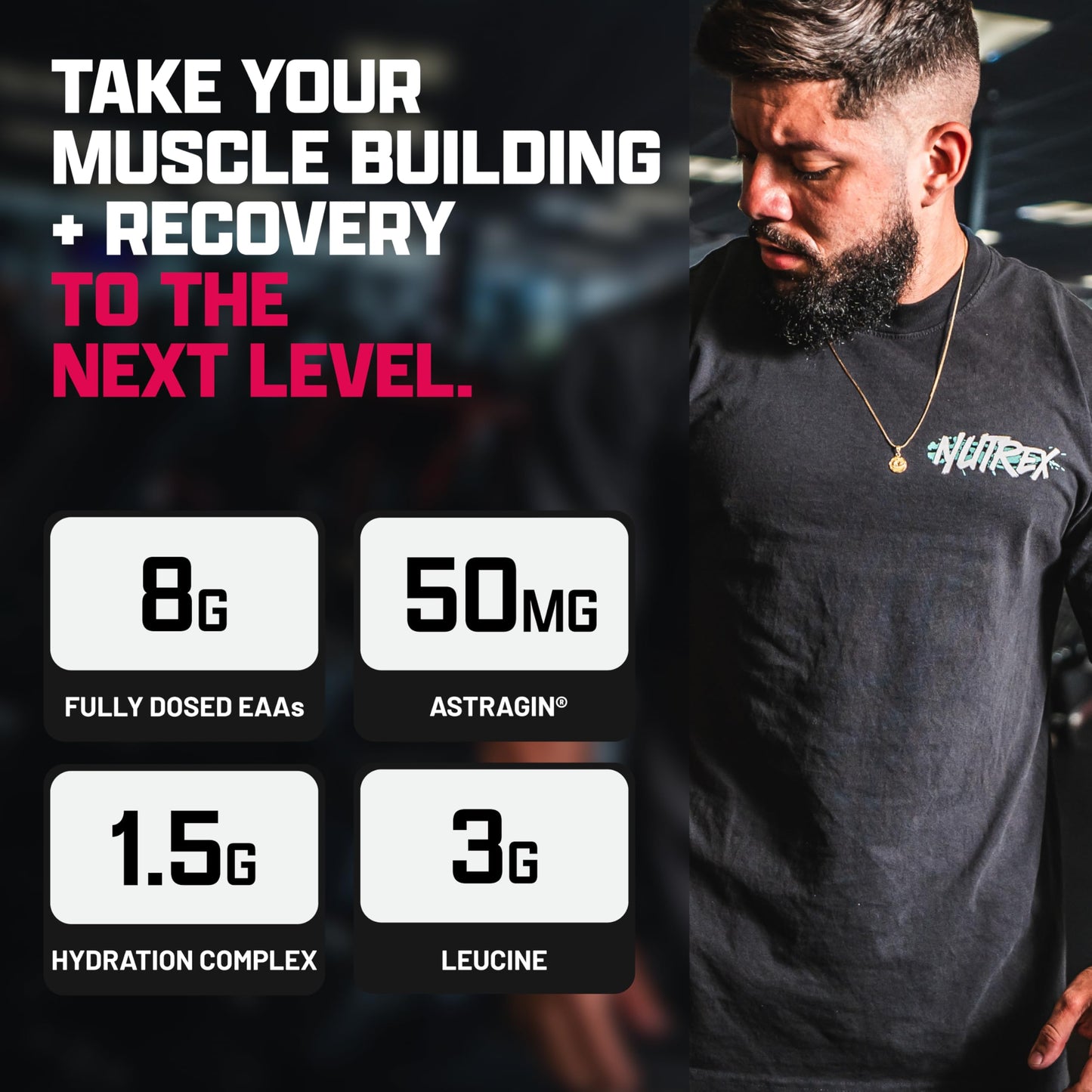 Nutrex Research EAA Hydration | EAAs + BCAA Powder | Muscle Recovery, Strength, Muscle Building, Endurance | 8G Essential Amino Acids + Electrolytes | Strawberry Watermelon 30 Serving