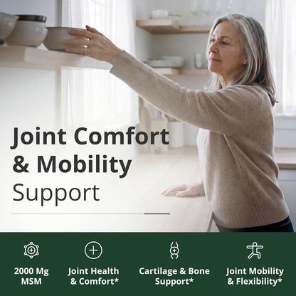 Glucosamine Chondroitin MSM – Potent 2000mg MSM for Joint Support –150 Caps