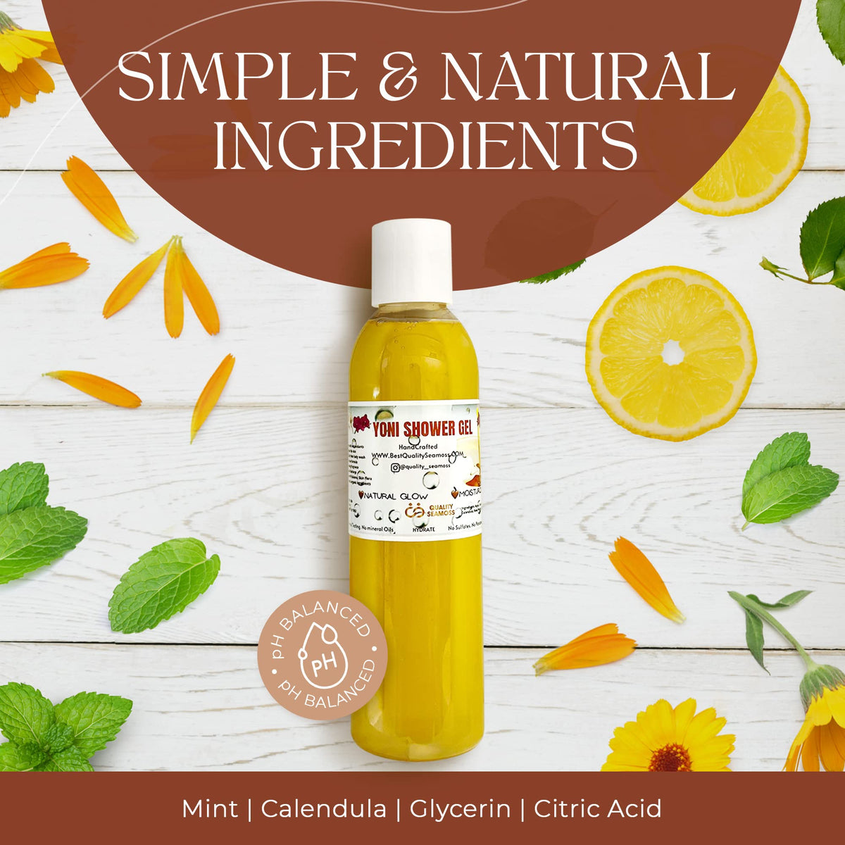Ph Balance Feminine Wash - Vee Health & Yoni Wash Shower Gel- Use with Yoni Oil. Moisturizing Calendula
