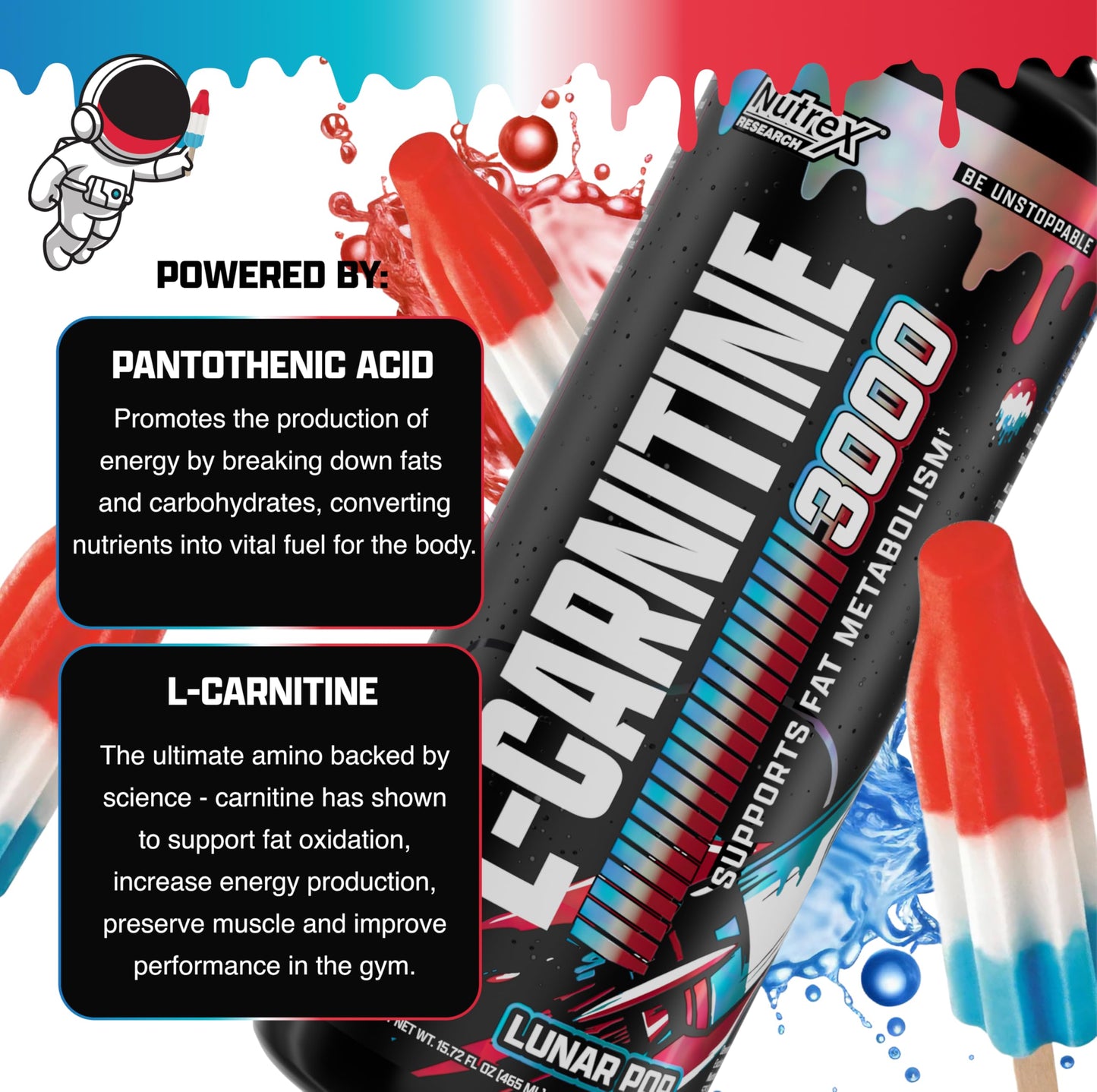 Nutrex Research L Carnitine 3000 - Clinically Dosed L-Carnitine Liquid for Energy, Metabolism & Muscle Recovery - Delicious Strawberry Watermelon - No Sugar, No Carbs, No Stimulants - 31 Servings
