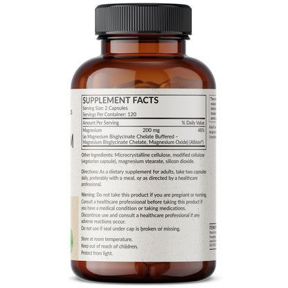 Futurebiotics Magnesium Glycinate 200 MG per Serving Chelated for High Absorption, Gentle On Stomach, Non-GMO, 60 Vegetarian Capsules