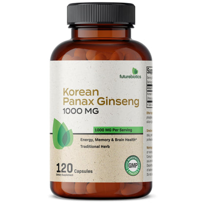 Futurebiotics Korean Panax Ginseng 1000 MG Per Serving Energy, Memory & Brain Health