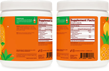Wellah Creatine for Women - Creatine Monohydrate with Dandelion & Cranberry Extract (50 Servings, Strawberry Lemonade) | Creatine Monohydrate with Dandelion & Cranberry Extract