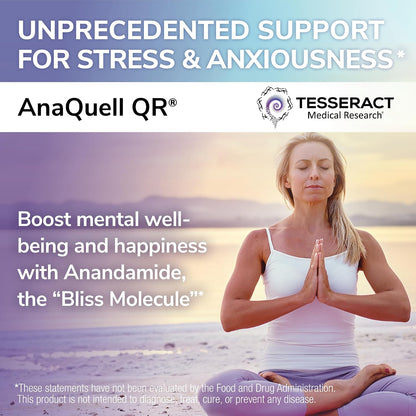 Tesseract Medical Research AnaQuell QR, Stress Relief & Mood Support Supplement, Quick Release L Citrulline & Anandamide, Helps Manage Anxiousness, 45 V-Caps, Size Exclusive to Amazon