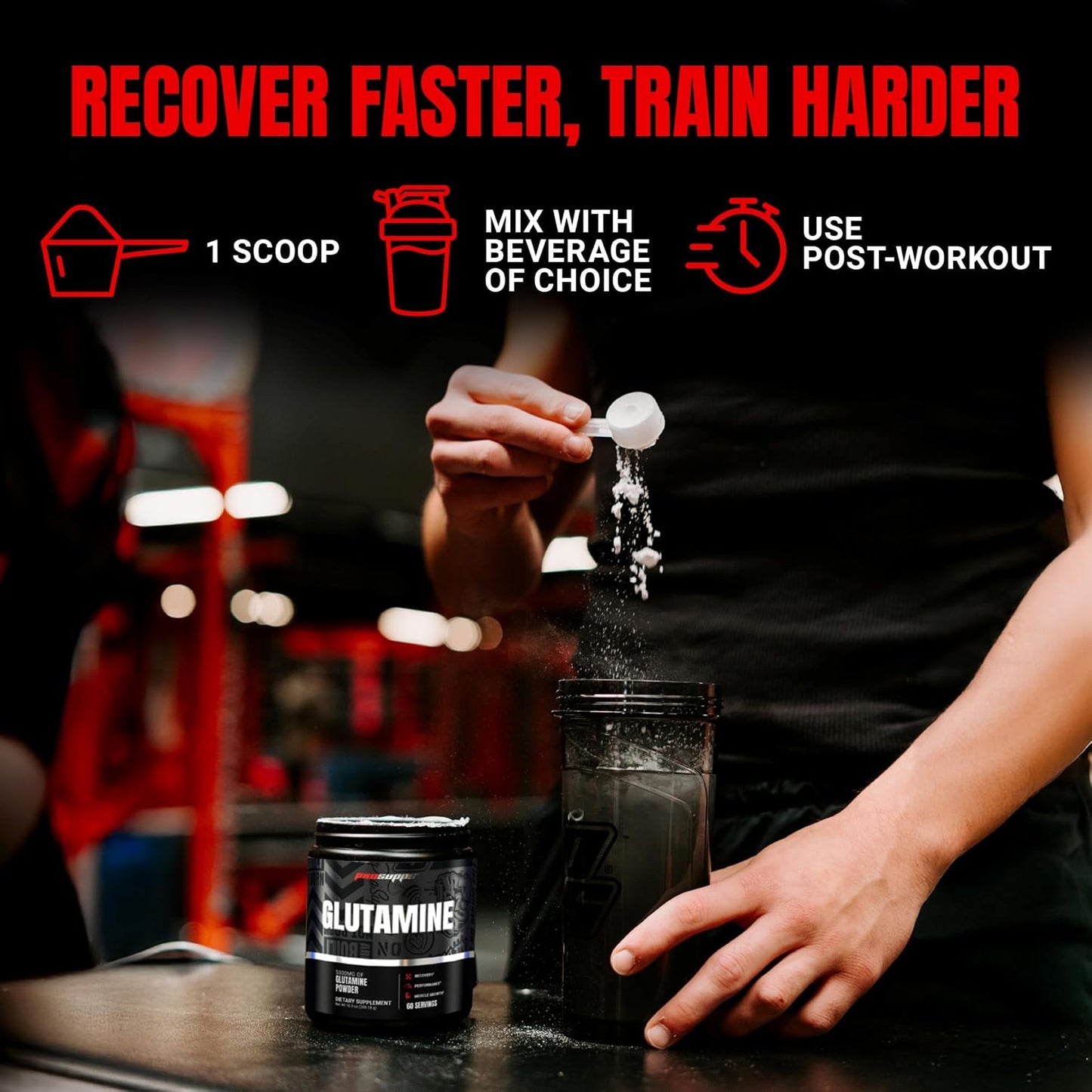 ProSupps Glutamine Powder for Men & Women - 5000mg L-Glutamine Workout Supplement for Muscle Recovery, Immune Support & Gut Health - Zero Sugar & Carbs, Gluten-Free - Unflavored, 60 Serving