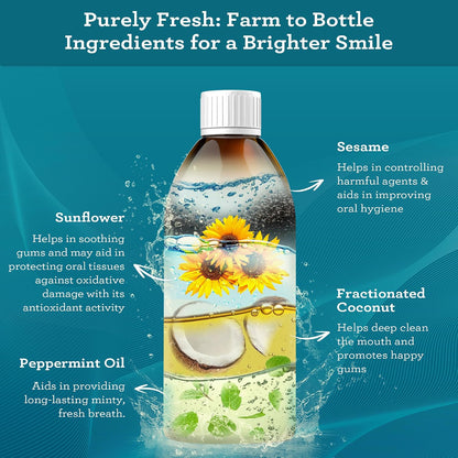 GuruNanda Original Coconut Oil Pulling Mouthwash with Sesame Oil, 8.45oz