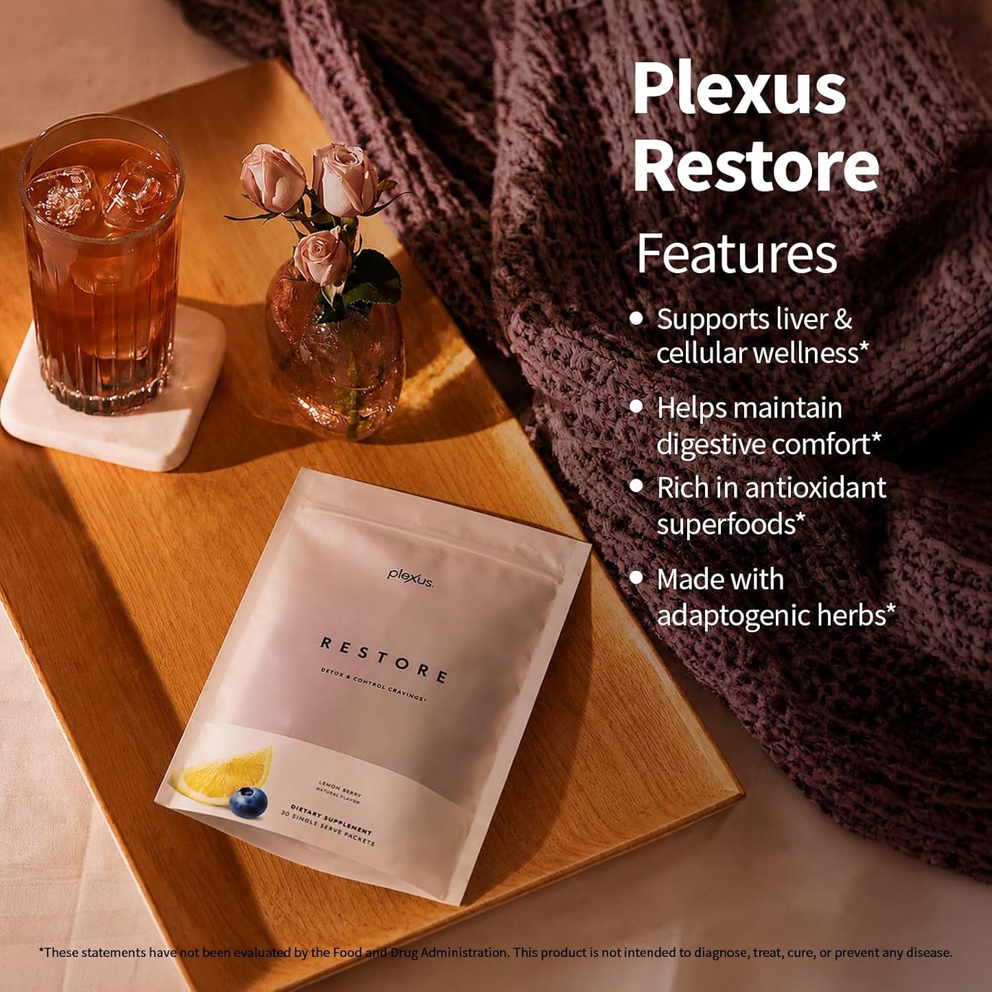 Plexus Restore™ | Includes antioxidants and adaptogenic herbs — formulated for daily wellness and digestive balance