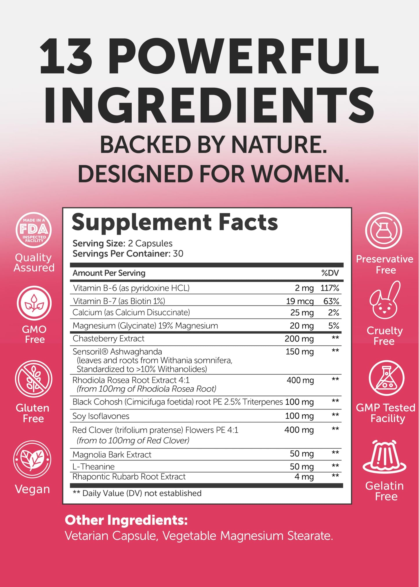 Lunakai USA Made Natural Menopause Supplements for Women, 60ct | Non-GMO, 13-in-1 Menopause Relief for Hot Flashes, Night Sweats, Sleep & Mood Support