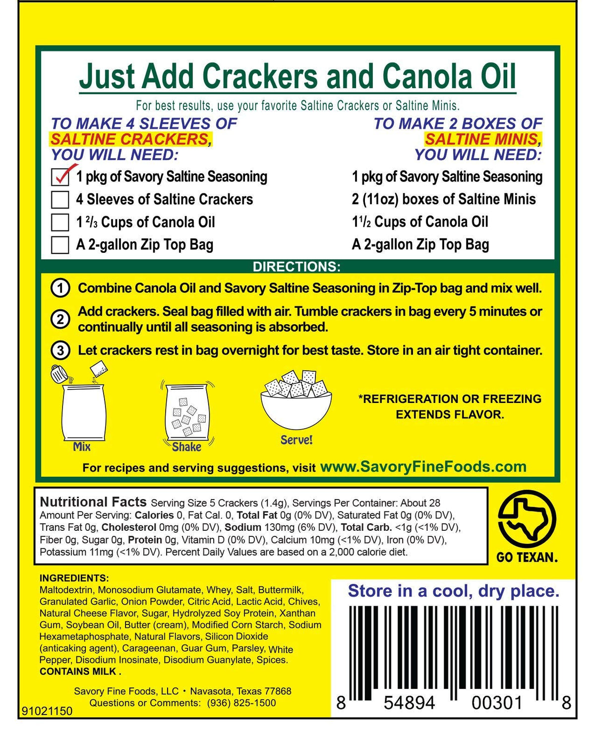 Savory Saltine Seasoning, 1.4 Ounce (Pack of 2)