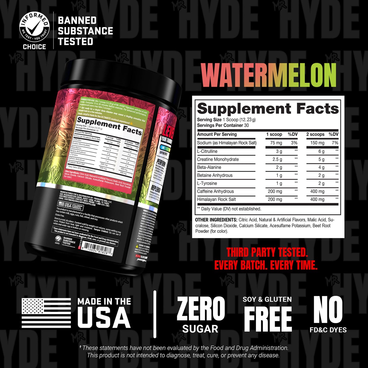 ProSupps Mr. Hyde Signature Pre Workout Powder with Creatine, Beta Alanine & Caffeine - Performance, Energy & Endurance - Clean Fitness & Gym Supplements for Men & Women (Blue Razz, 30 Servings)