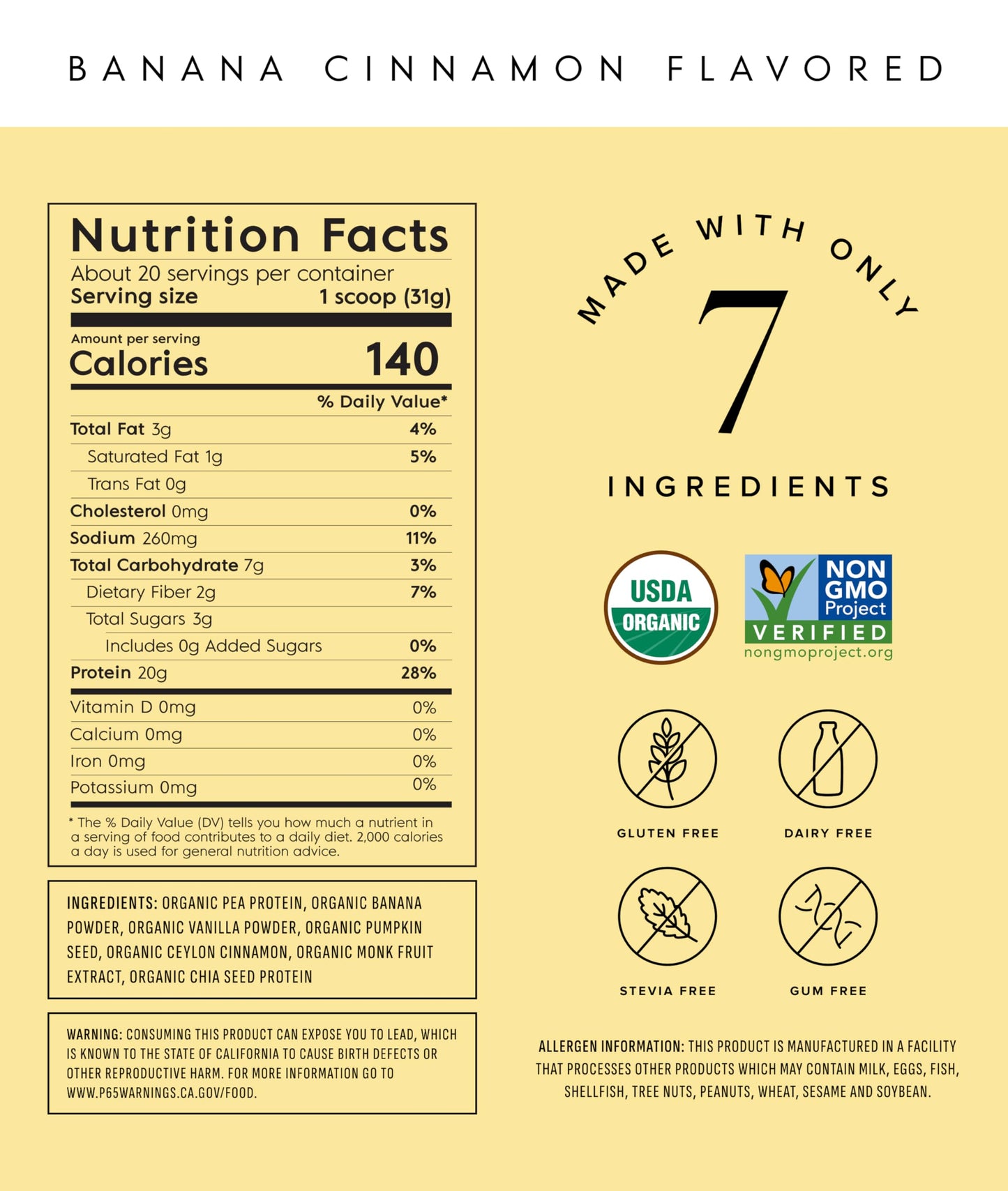 Truvani Organic Plant Based Protein Powder | Vanilla | 18 Servings | Vegan | 20g Pea Protein | Keto | Gluten & Dairy Free | Low Carb | No Added Sugar