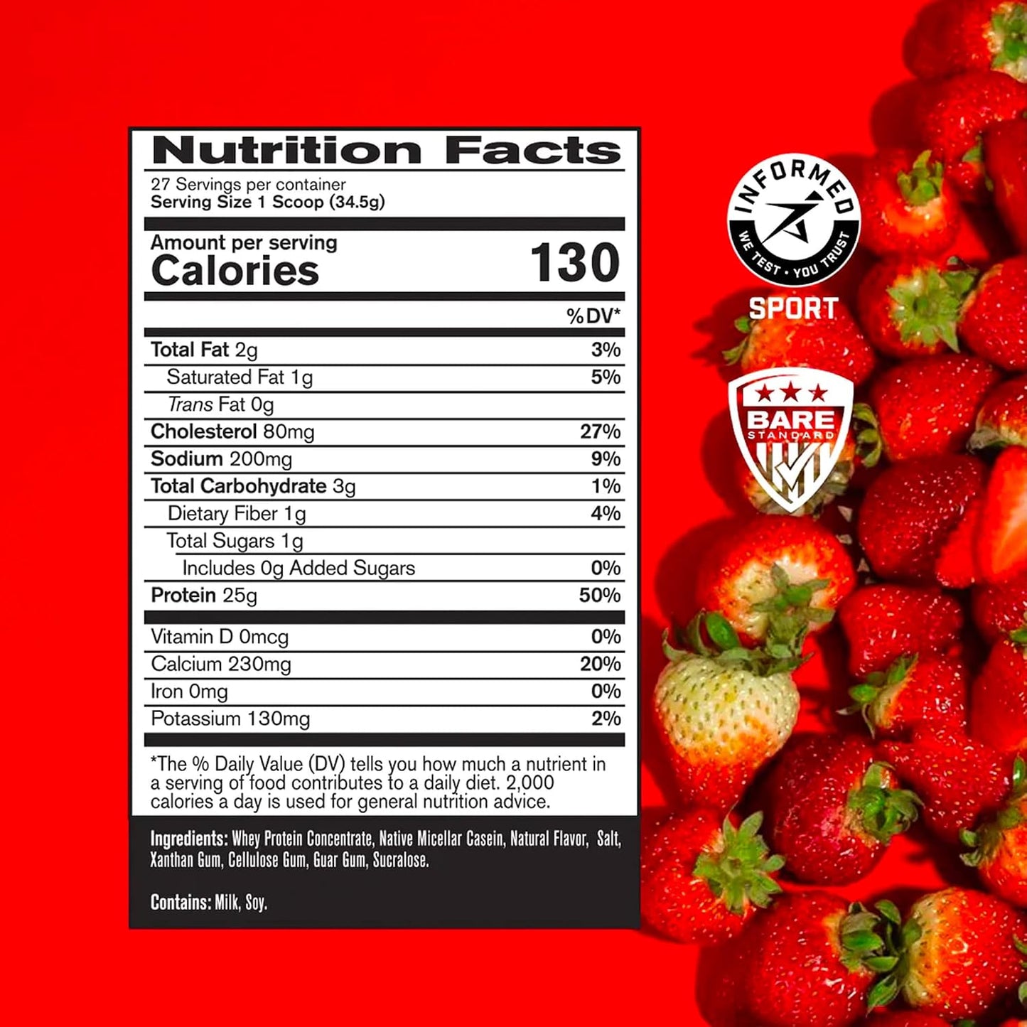 BARE PERFORMANCE NUTRITION BPN Whey Strawberry Protein & Creatine 30 Servings Bundle