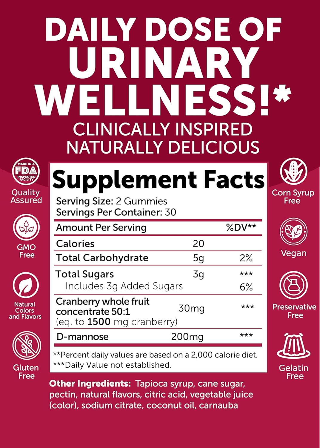 Lunakai Cranberry Gummies for Women 1500mg (50:1 Extract) with D-Mannose 200mg - Daily Cranberry Supplement for Urinary Tract Health & Bladder Support, Non-GMO – Made in Australia – 60ct