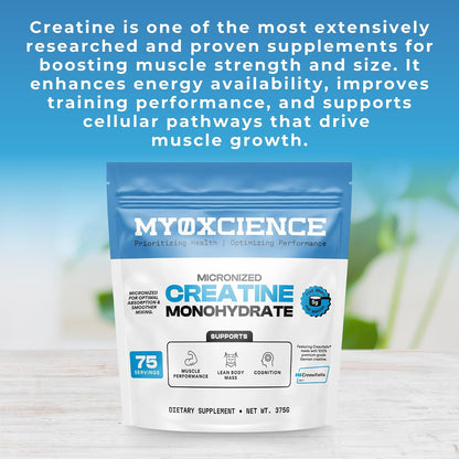 MYOXCIENCE Micronized Creavitalis Creatine | The World’s Purest Micronized Form of Creatine Monohydrate | Supports Muscle Performance, Lean Body Mass, & Cognition | 75 Servings