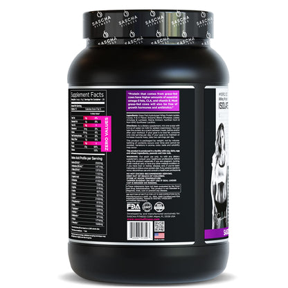 SASCHA FITNESS Hydrolyzed Whey Protein Isolate,100% Grass-Fed (2 Pound,Chocolate)