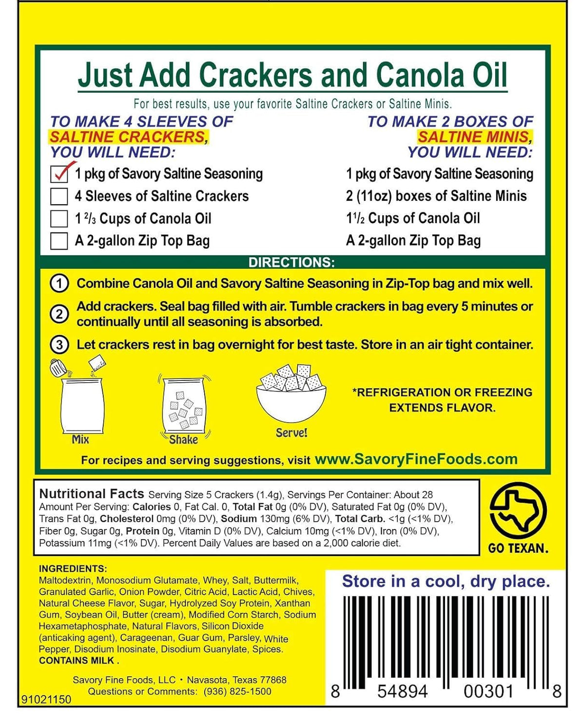 Savory Saltine Seasoning, 1.4 Ounce (Pack of 2)
