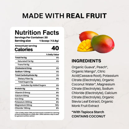 Blue Hawaiian Electrolytes Drink Mix | 30 Servings | Organic Coconut Water, Spirulina & 5 Key Electrolytes