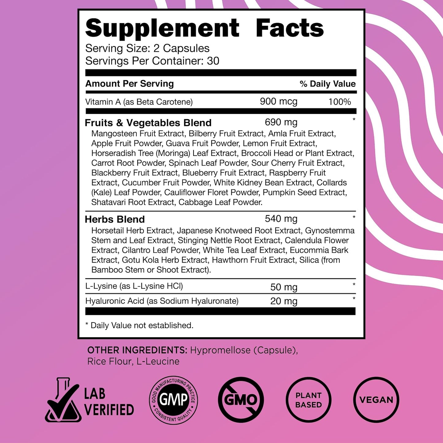 Vital Vitamins Vegan Collagen Booster + Resveratrol Capsules