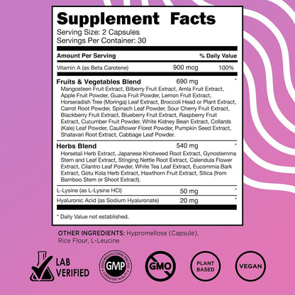 Vital Vitamins Vegan Collagen Booster Capsules + Colostrum Capsules Supplement