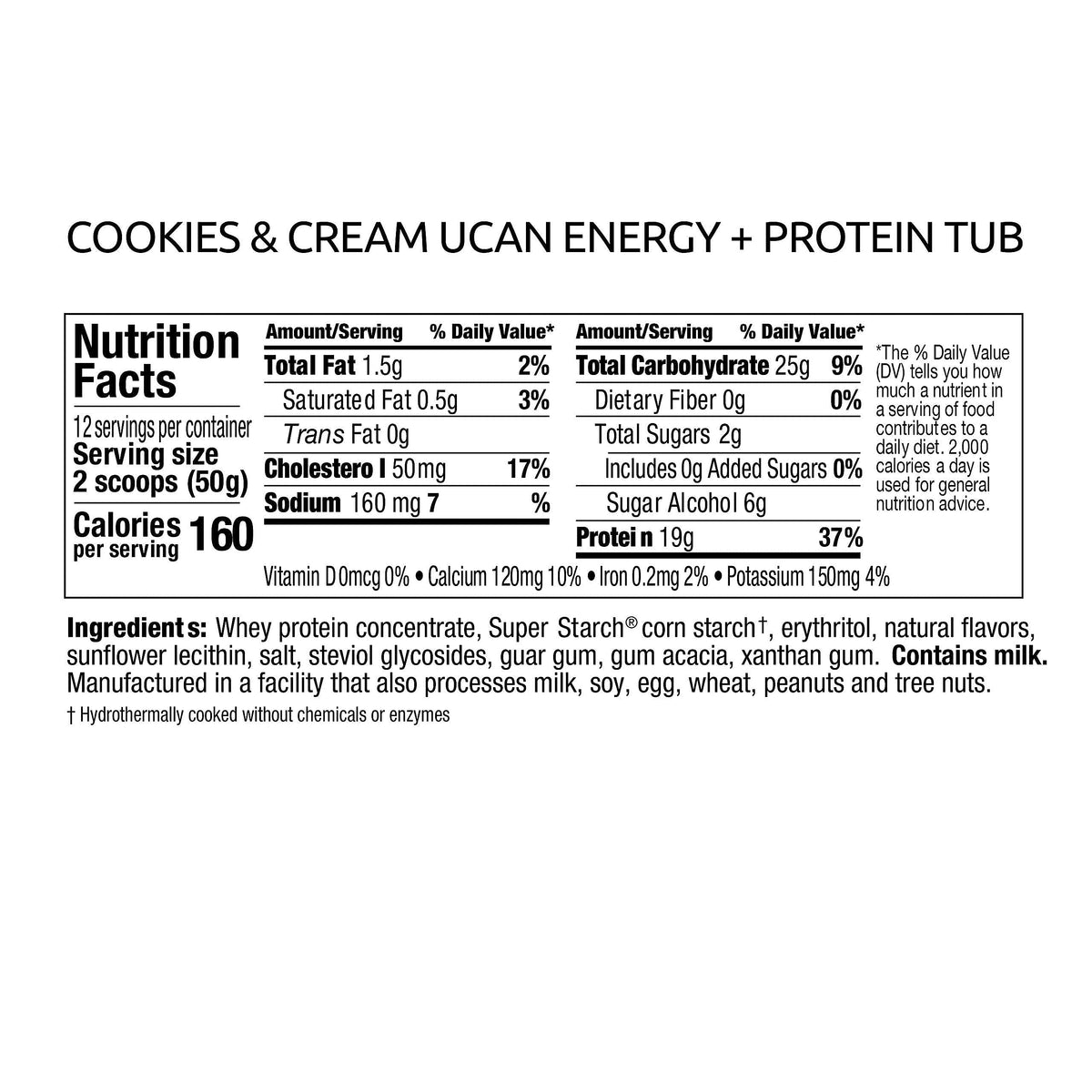 UCAN Energy + Whey Protein Powder - 19g Per Serving with Amino Acids EAAs & BCCAs