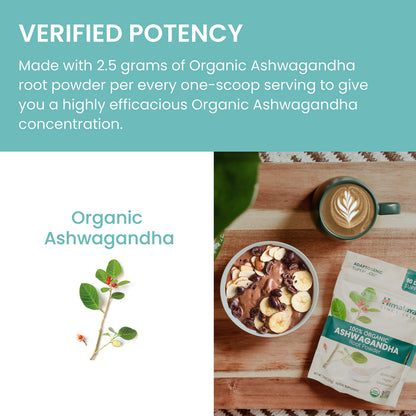 Himalaya USDA Organic Ashwagandha Root, 670 mg, 60 Day Supply, 60 Caplets