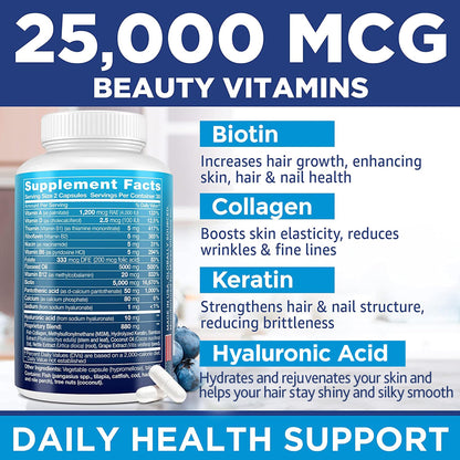 ORIONPHARMA Biotin Keratin & Collagen Capsules - Made in USA - Natural Collagen