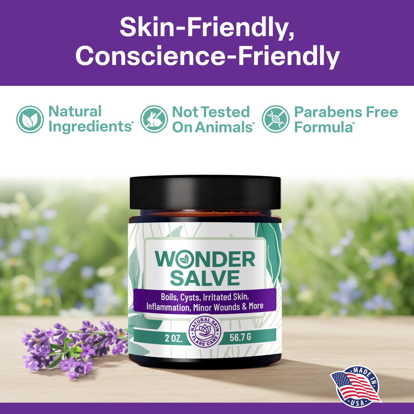 Wonder Salve – Drawing Salve Maximum Strength for Irritated & Flare-Prone Skin, Boils, Cyst, HS, Hemorrhoids, Ingrown Hair, Bumps, Anti-Chafing with Natural Propolis and Egg Yolk Extract, 1 oz