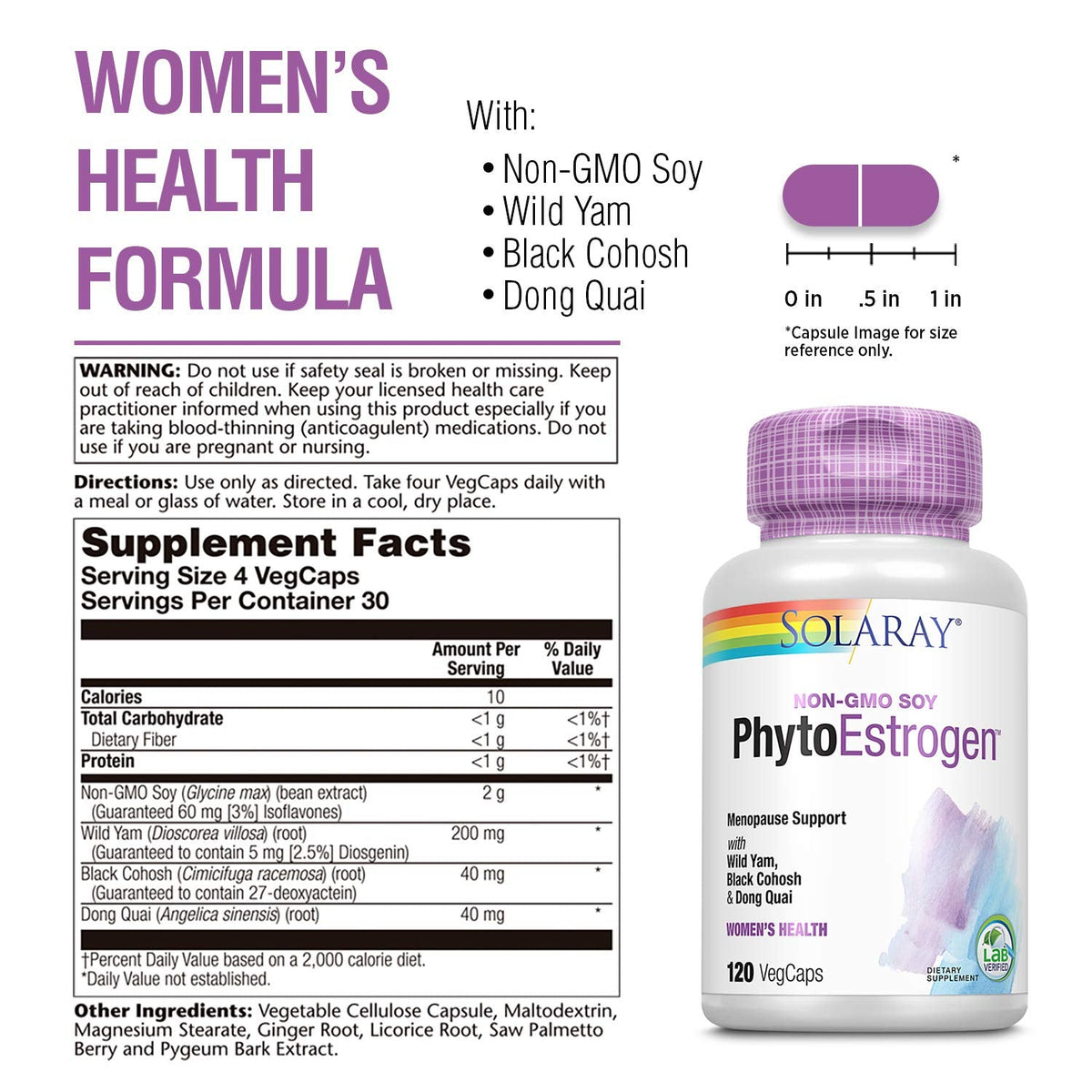 Solaray Phytoestrogen Supplement, 120 Count